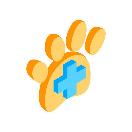 Trail dogs icon in isometric 3d style isolated on white background. Veterinary symbolのイラスト素材