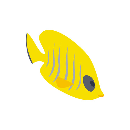 Fish yellow tang icon in isometric 3d style isolated on white background. Sea and ocean symbolのイラスト素材