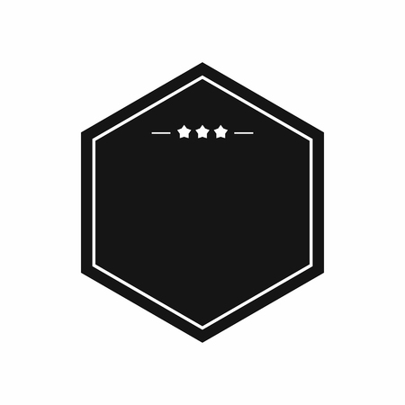 Black badge with three stars icon in simple style on a white backgroundのイラスト素材
