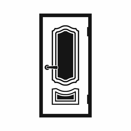 White door icon in simple style on a white backgroundのイラスト素材