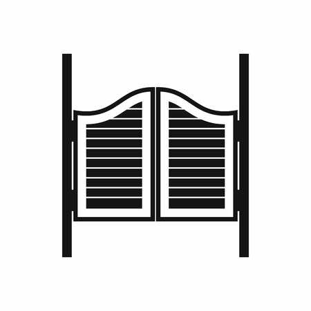 Doors in western saloon icon in simple style on a white backgroundのイラスト素材