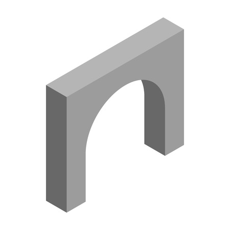 Gray arch icon in isometric 3d style on a white backgroundのイラスト素材