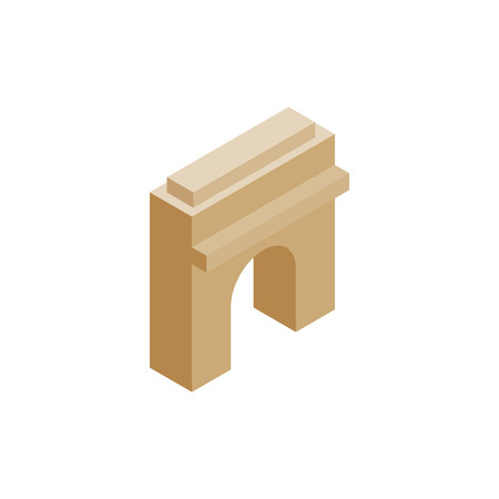 Triumphal arch icon in isometric 3d style on a white backgroundのイラスト素材