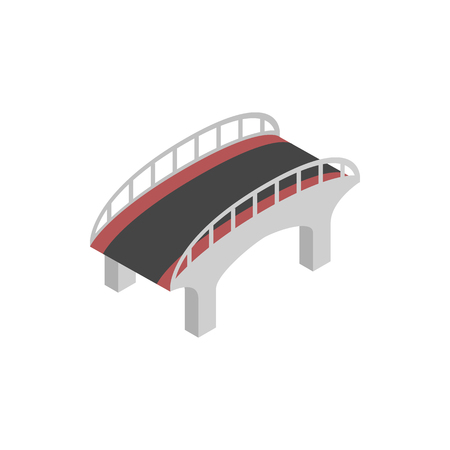 Bridge with steel railings icon in isometric 3d style on a white backgroundのイラスト素材