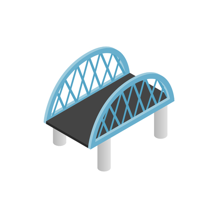 Bridge with arched railings icon in isometric 3d style on a white backgroundのイラスト素材