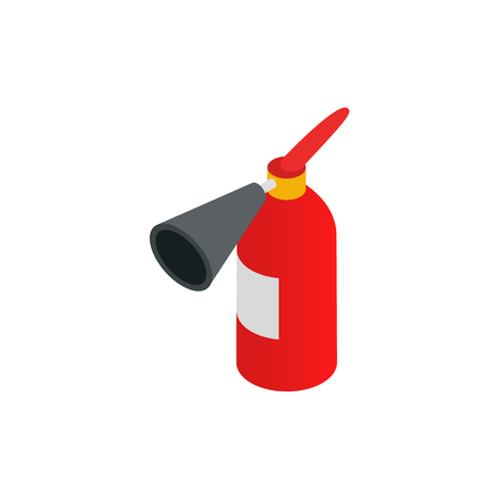 Fire extinguisher icon in isometric 3d style on a white backgroundのイラスト素材