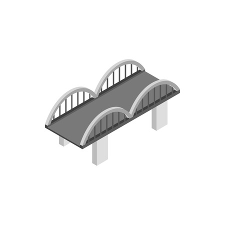 Bridge with arched railings icon in isometric 3d style on a white backgroundのイラスト素材