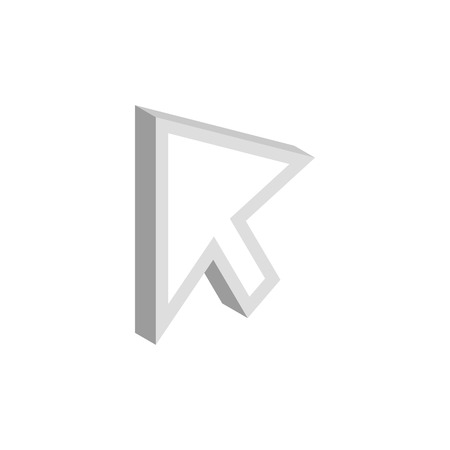 Mouse cursor is over object icon in isometric 3d style isolated on white backgroundのイラスト素材