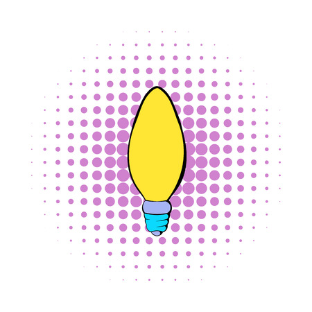 Lamp oval shape icon in comics style on a white backgroundのイラスト素材