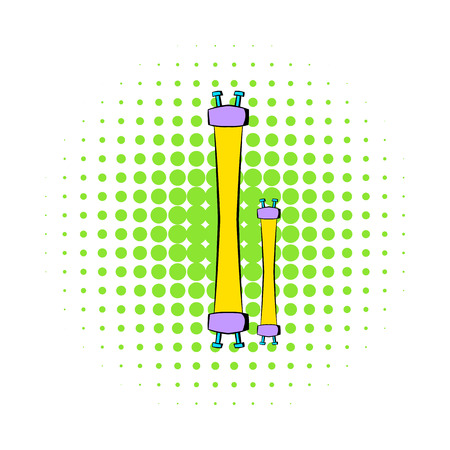 Fluorescence lamp icon in comics style on a white backgroundのイラスト素材