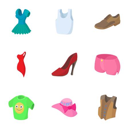 Clothing for body icons set, cartoon styleのイラスト素材