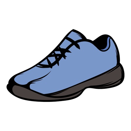 Single blue running shoes icon cartoonのイラスト素材