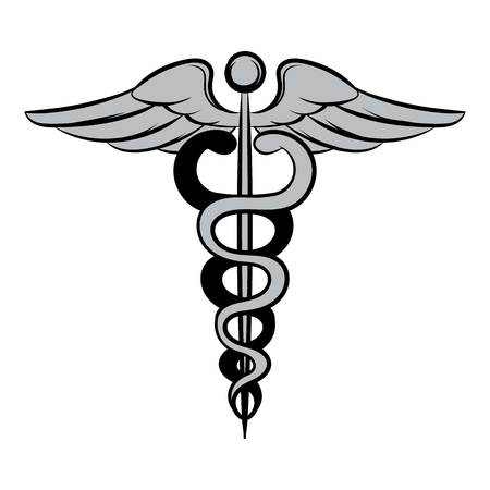Caduceus medical symbol icon cartoonのイラスト素材