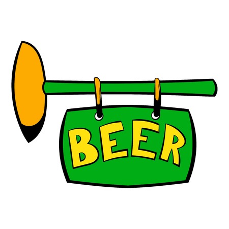 Street signboard of pub icon, icon cartoonのイラスト素材