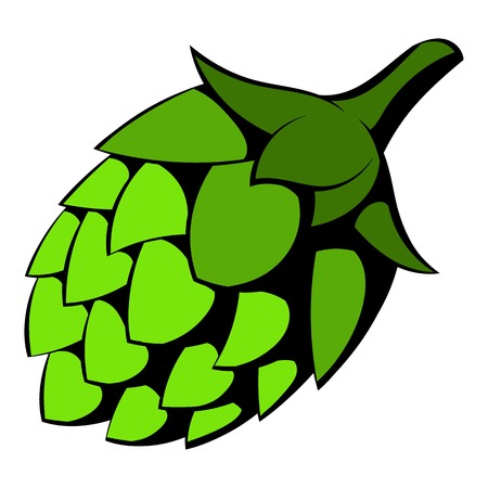 Green hop icon, icon cartoonのイラスト素材