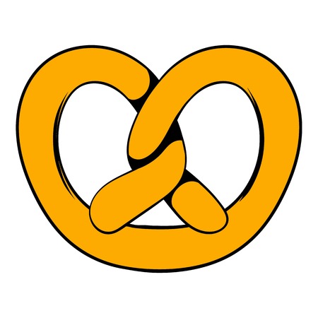 Pretzel icon in icon cartoonのイラスト素材