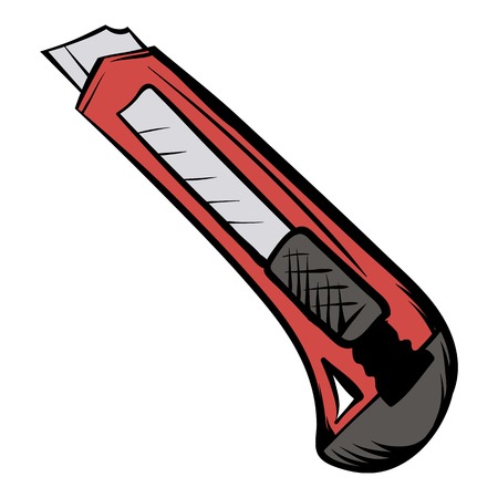 Utility knife icon cartoonのイラスト素材