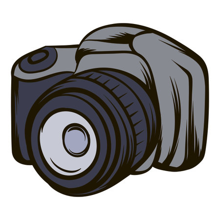 Black camera icon cartoonのイラスト素材