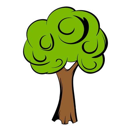 Green tree icon cartoonのイラスト素材