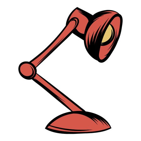 Red table lamp icon cartoonのイラスト素材