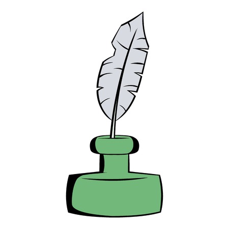 Feather and ink bottle iconのイラスト素材
