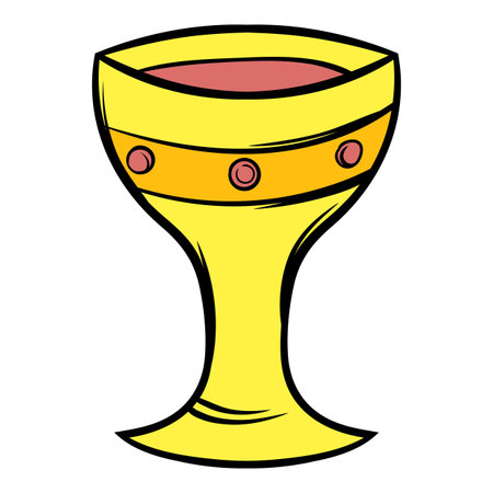 Medieval gold cup icon cartoonのイラスト素材