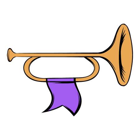 Trumpet with flag icon cartoonのイラスト素材