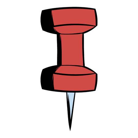Red push pin icon cartoonのイラスト素材