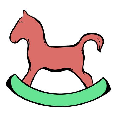 Wooden horse icon cartoonのイラスト素材
