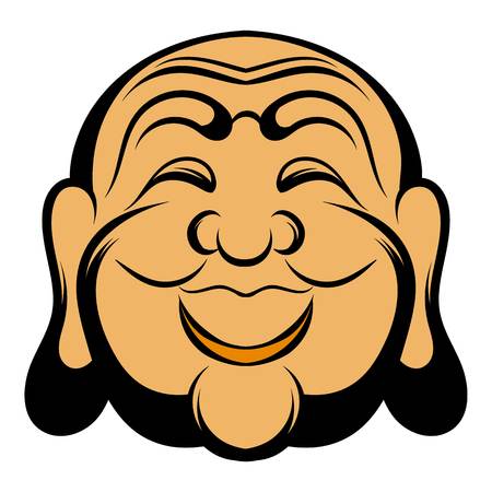 Buddha head icon cartoonのイラスト素材