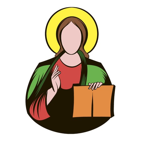 Jesus Christ icon cartoonのイラスト素材