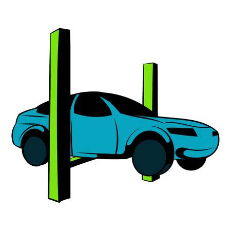 Car on the lift icon cartoonのイラスト素材