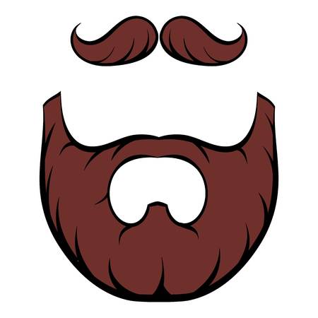 Mustache and beard icon cartoonのイラスト素材