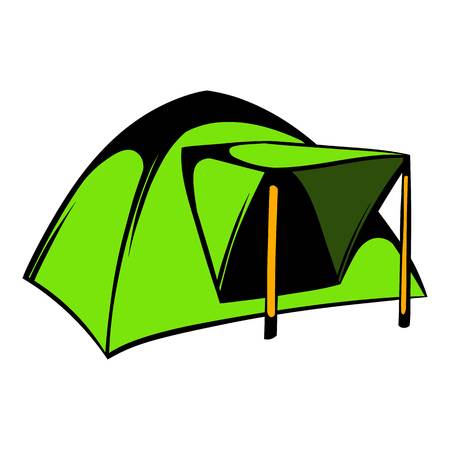 Green dome tent icon, icon cartoon.のイラスト素材
