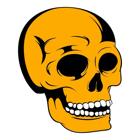 Human skull icon, icon cartoonのイラスト素材