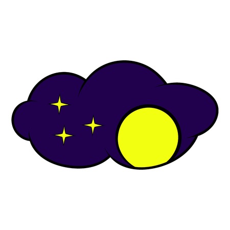 Full moon icon, icon cartoonのイラスト素材
