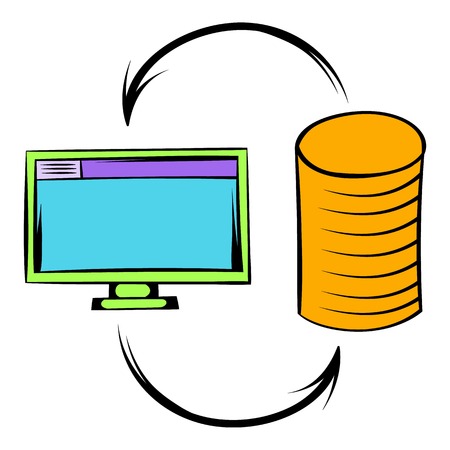 Computer monitor with pile of gold coins iconのイラスト素材