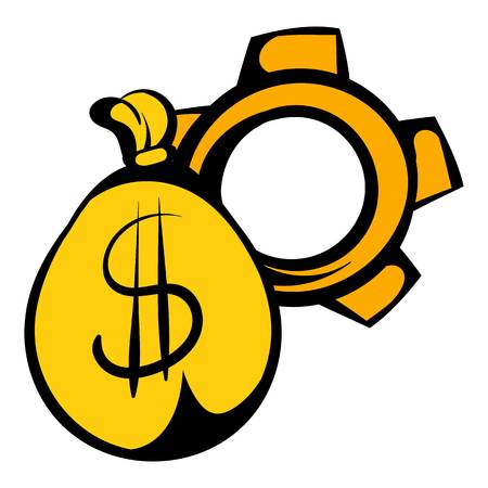 Money bag icon, icon cartoonのイラスト素材