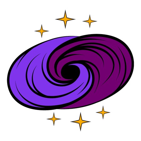 Black hole in space icon, icon cartoonのイラスト素材