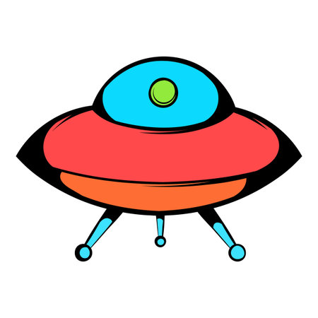 UFO icon, icon cartoonのイラスト素材