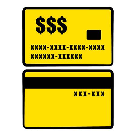 Gold credit card icon, icon cartoonのイラスト素材