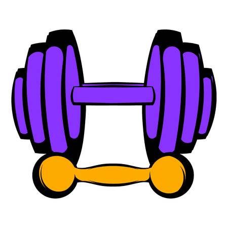 Barbell and dumbbells icon, icon cartoonのイラスト素材