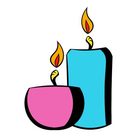 Burning candles icon, icon cartoonのイラスト素材