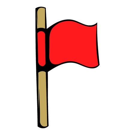 Red flag icon, icon cartoonのイラスト素材