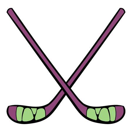 Hockey sticks icon, icon cartoonのイラスト素材