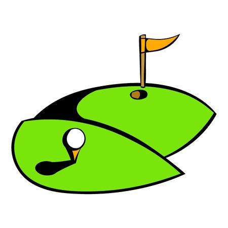 Golf course icon, icon cartoonのイラスト素材