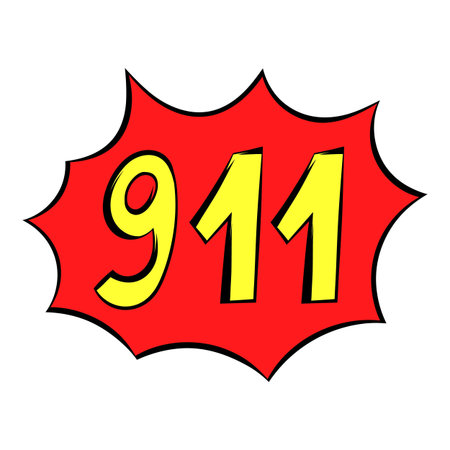 Emergency 911 icon, icon cartoon