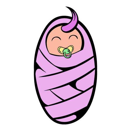 Newborn baby icon, icon cartoonのイラスト素材