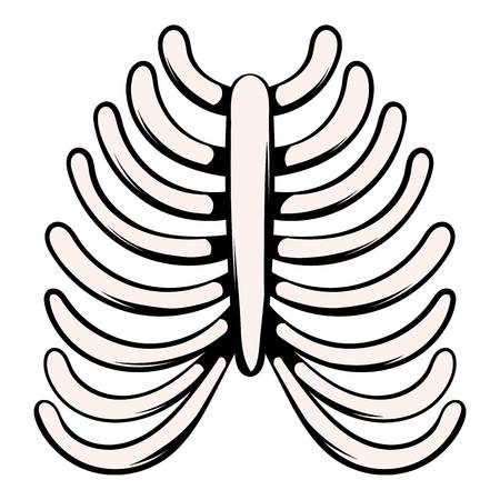 Human rib cage icon, icon cartoonのイラスト素材