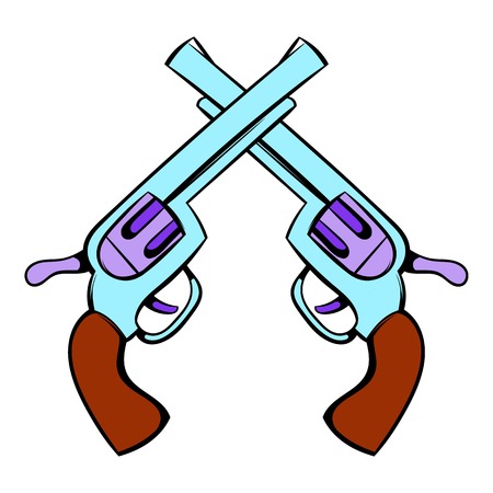 Old revolvers icon, icon cartoonのイラスト素材